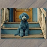 Sticker Blue Poodle Porch Steps Weathered Door House Front Stoop Canine. Fixed Price $7.77.