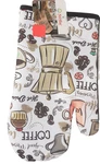 Printed Kitchen Oven Mitt With Silver Back, 10.5", Coffee Theme, Stellar. Fixed Price $8.99.