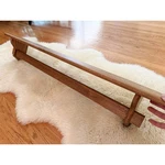 Nos Vintage Home Interiors Solid Oak Wood Hanging Quilt Rack With Shelf 42". Fixed Price $120.00.