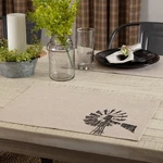 Sawyer Charcoal Windmill Placemat Set Of 6 12X18 Country Farmhouse Vhc. Fixed Price $28.01.
