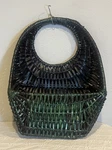 Vintage Wall Basket 15 Green Handwoven Hanging Boho Decor. Fixed Price $34.99.