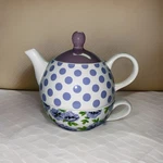 Jessie Steele Tea For One Set You & Me Purple Floral Poka Dot Pot Cup. Fixed Price $22.17.
