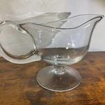 Michaelangelo Luigi Bormioli Italy Glass Blown Footed Gravy Boat No Ladle****. Fixed Price $20.00.