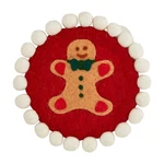 Mud Pie Felt Wool Trivet, Gingerbread, 8" Dia, Red. Fixed Price $24.99.