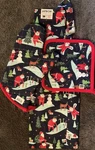 Now Designs Danica Must Be Santa Set: Apron, Oven Mitt And Pot Holder Xmas. Fixed Price $32.00.