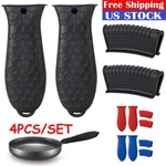 4PCS Silicone Handle Cast Iron Hot Skillet Potholder Pan Sleeve Cover. Fixed Price $10.02.