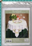Floral Scroll Tobin Home Fashions Table Topper Stamped 4 Embroidery 36"SQ 255021. Fixed Price $19.99.