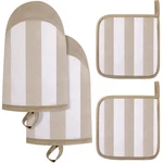 4 Pcs Pot Holders And Oven Mitts Set For About 5.75 X 9 Inches, Brown. Fixed Price $17.18.