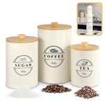 Canisters Sets For Kitchen Counter Storage And Organization With Wooden Bamboo L. Fixed Price $41.99.