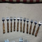 Vintage Harbor House Forks. Set Of 10. Wooden Handles.. Fixed Price $25.00.