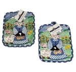Set Of 2 Vintage Farm Hands Enchanted Cottage Pot Holders Sheep Pig Chicks Nwt. Fixed Price $14.59.