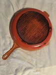 12 Inch Vintage La Creuset Enameled Cast Iron Orange Frying Pan Skillet. Fixed Price $54.49.