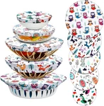 10 Pcs Bowl Covers Reusable In 5 Size Stretch Cloth Fabric Elastic Food Storage. Fixed Price $22.99.