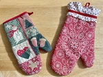 New Kitchen Oven Mitts Christmas Patchwork Snowman Heart Tree Red Pioneer Woman. Fixed Price $14.99.