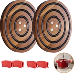 2 Pcs Magnetic Wooden Trivets, Acacia With Black Silicone Rings,. Fixed Price $47.32.