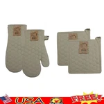 Cotton Oven Mitts Pot Holders Heat Resistant Kitchen Set Machine Washable. Fixed Price $25.16.