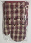 Plaid Gold Coast 3 Pc. Kitchen Set Potholders Oven Mitt Gift New Burgundy. Fixed Price $10.99.