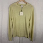 Calvin Klein Lightweight Linen Blend Round Neck Sweater Yellow Size Small Nwt. Fixed Price $19.95.
