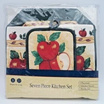 Kitchen Apples Set 4 Placemats 2 Towels 1 Pot Holder Bd Barth & Dreyfuss Vtg. Fixed Price $15.49.