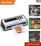 Full Automatic Food Sealer With Double Heat Technology & 10 Pre-cut Bags. Fixed Price $142.97.