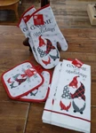 6 Pc Christmas Kitchen Set Gnome For Holidays 2 Towels Oven Mitt Pot Holders. Fixed Price $15.00.