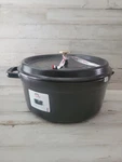 Staub Cast Iron Round Cocotte - Matte Black Damage Handle. Fixed Price $99.00.