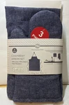Chambray 3 Piece Kitchen Set Apron Oven Mitt Pot Holder New With Tags. Fixed Price $21.95.