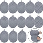 Set Of 12 Grey Oval Pot Holders With Pocket For Kitchen Craft Project Hot Cot.... Fixed Price $29.32.