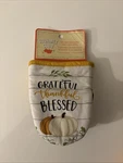 Gourmet Club 2PK Heat Resistant Mini Oven Mitts Grateful Thankful Blessed. Fixed Price $6.00.