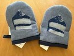 Nwt Anthropologie Cake Denim Mini Oven Mitt Set Of 2 Kitchen Baker Lover Gift. Fixed Price $49.95.