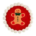 Mud Pie Home Gingerbread Man Felt Wool W/ Pompom Trim Trivet Christmas Hot Plate. Fixed Price $25.99.