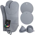 Rorecay 6PCS Oven Mitts And Pot Holders Sets For Kitchen, Extra Long Silicone.... Fixed Price $29.02.