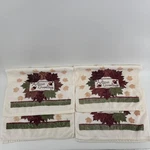 Vintage Cecil Saydah Autumn Greetings Hand Towels Set Of 4 Fall Leaves Acorns. Fixed Price $24.00.