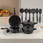 13PCS Nonstick Kitchen Pots & Pans Set Induction Cooking Utensils Us. Fixed Price $29.99.