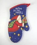 Kd Believe In The Magic Red & Blue Kitchen Oven Mitt Christmas Santa Claus. Fixed Price $13.99.
