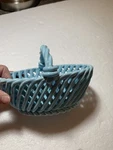 Blue Ceramic Basket Open Weave Twist Handle The Creative. Fixed Price $8.00.