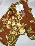 April Cornell Tea Towels Pot Holder Oven Mitt (4) Rust Floral 100% Cotton Nwt. Fixed Price $24.99.