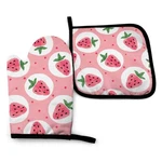 Vunko Pink Strawberry Oven Mitts And Pot Holders Sets Heat 1. Fixed Price $27.39.