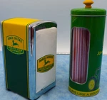 John Deere Napkin Holder & Straw Dispenser Set Farm Kitchen Tractor Decor. Fixed Price $34.95.