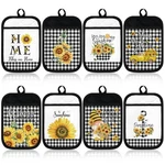 8 Pcs Sunflower Holders With Pocket Buffalo Plaid Farmhouse Kit.... Fixed Price $39.45.