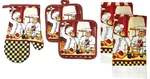 Popular Bath 5-PIECE Chef Kitchen Set Towels Oven Mitt Pot Holders Bistro Theme. Fixed Price $16.00.