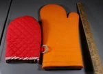 Cuisinart Silicone Oven Mitts Quilted Cotton Liner Orange Red Cooking. Fixed Price $5.00.