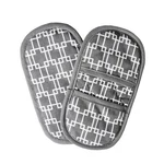 Mini Oven Mitts With Fridge MAGNETS.2PK Quilted Grey Cotton Fabric.gloves/pot.... Fixed Price $29.32.