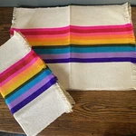 Mexican Fiesta Serape Rainbow Stripe Placemats And Napkins. Fixed Price $40.00.