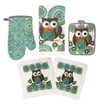 American Linen Owl Set Oven Mitts And Pot Holders - Kitchen Towels Dish Clot. Fixed Price $24.38.