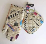 Nwt Two Lumps Of Sugar Music Theme Potholder Oven Mitt Set. Fixed Price $19.00.