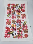 Vintage Royal Terry Bbq Grill Kitchen Tea Towel Summer Cookout Hot Dogs. Fixed Price $8.90.