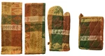 Kitchen Set Towels Oven Mitt Potholder Fall Harvest Jacquard Print 4 Pieces. Fixed Price $18.99.