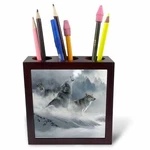3DROSE Fantasy Wolf Wolves Animal With Clouds 5 Inch Tile Pen Holder. Fixed Price $34.99.
