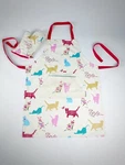 Cooksmart England Country Floral Cats 100% Cotton Twill Apron & Oven Mitt Set. Fixed Price $18.00.